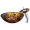 Anzzi Toa Kindled Amber Deco-Glass Vessel Sink with Matching Chrome Faucet LS-AZ8102 - alternate 1